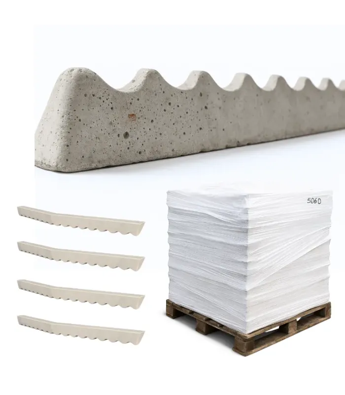 Podkładka betonowa liniowa - 50x670 mm (karbowana) - BANAN - (PALETA 750 sztuk)