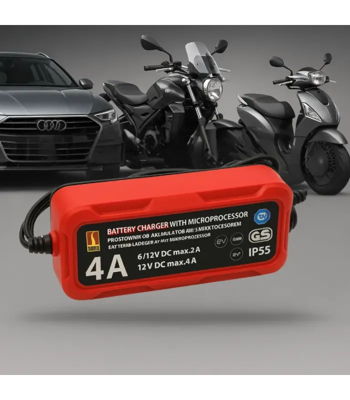 PROSTOWNIK SAMOCHODOWY AUTOMATYCZNY - 6V/12V 4A IP55 TUV GS