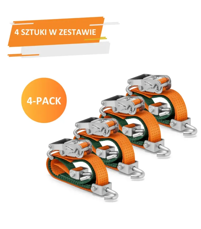 PASY TRANSPORTOWE DO LAWETY Z TRAWKĄ - 35MM 3T - ZESTAW 4 SZTUK PAS LAWETA